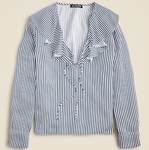 J. Crew Goldie Top in Striped Satin Size XL NWT